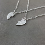 Heart Best Friends Silver Necklace