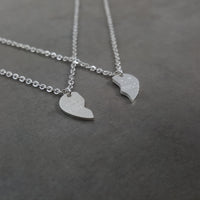 Heart Best Friends Silver Necklace