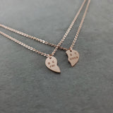 Heart Best Friends Rose Gold Necklace