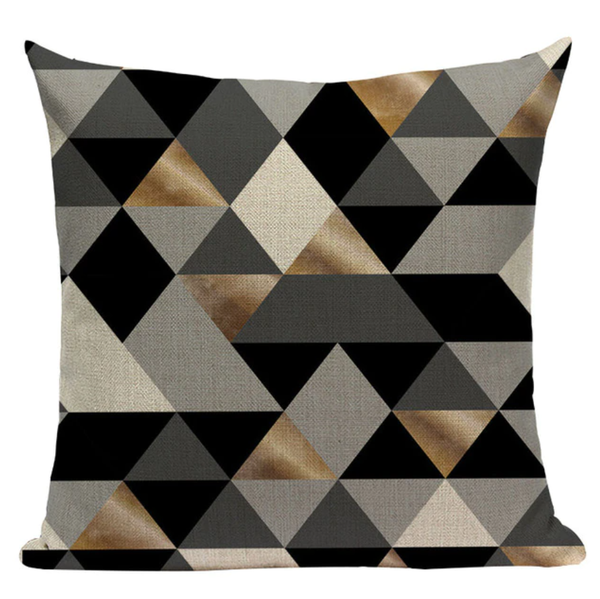Black & Gray Triangle Pattern Pillow BG6