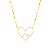 Mountain in Heart Gold Necklace