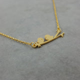 Love Birds on Branch Gold Necklace