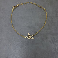 Origami Crane Gold Bracelet