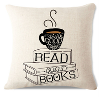 Drink Coffee And Read Books Pillow Cover C1