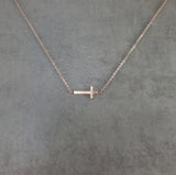 Cross Rose Gold Necklace