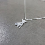 Chihuahua Dog Sitting Silver Necklace