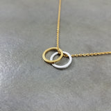 Double Rings Gold Necklace