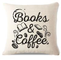 Books and Coffee Pillow Cover C3