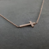 Cross Rose Gold Necklace