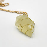 Citrine Raw Stone Gold Necklace