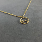 Circle Mountain Gold Necklace