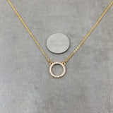 Circle CZ Thin Fine Karma Gold Necklace