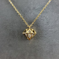 Geometric Cone CZ Gold Necklace