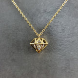 Geometric Cone CZ Gold Necklace