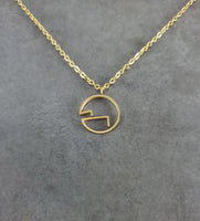Circle Mountain Gold Necklace
