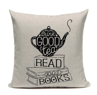 Drink Tea And Read Books Pillow Cover C5