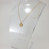 Cancer Circle Tag Gold Necklace