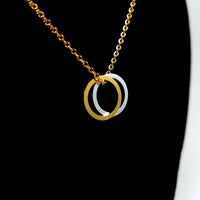 Double Rings Gold Necklace