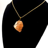 Himalayan Orange Salt Raw Stone Gold Necklace