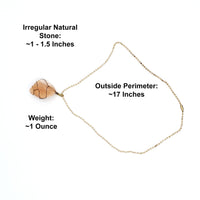 Himalayan Orange Salt Raw Stone Gold Necklace