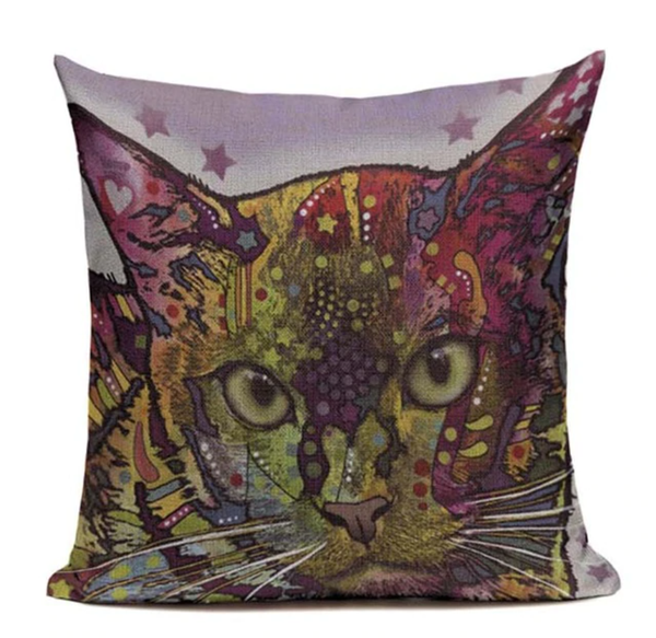 Cat Trippy Purple Pillow CAT6
