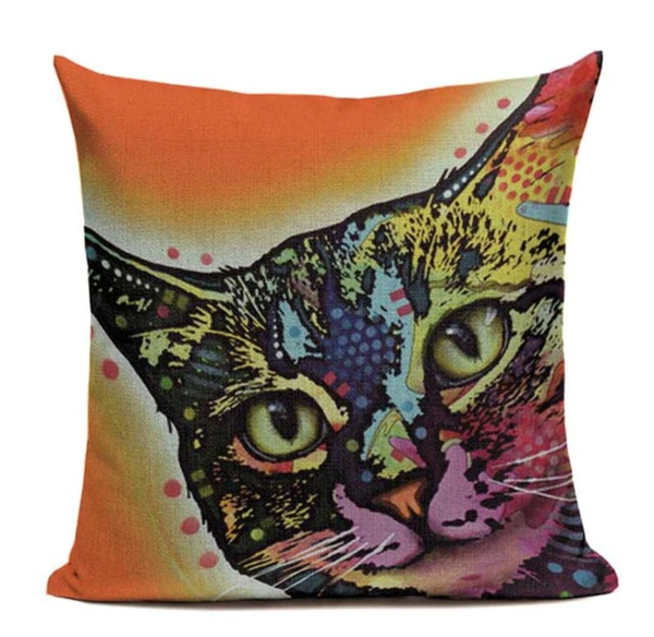 Cat Trippy Orange Pillow CAT8