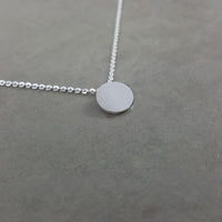 Circle Disc Tag Silver Necklace