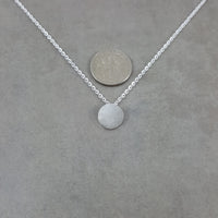 Circle Disc Tag Silver Necklace