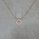 Circle Thin Fine Karma Rose Gold Necklace