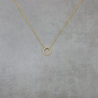 Circle Thin Fine Karma Gold Necklace