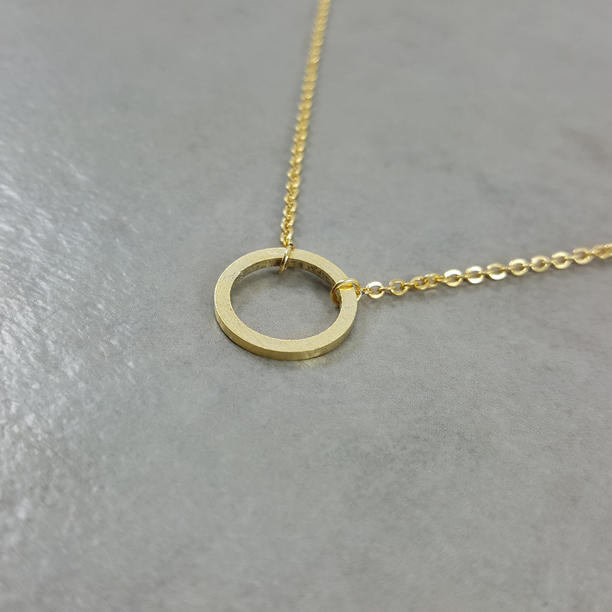 Circle Thin Fine Karma Gold Necklace - Women's Round Good Luck Jewelry ...