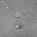 Heart Clear Crystal Silver Necklace