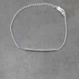 Bar Curved Silver Bracelet
