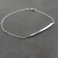 Bar Curved Silver Bracelet