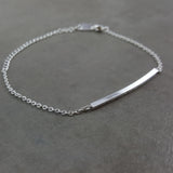 Bar Curved Silver Bracelet