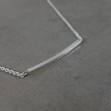 Bar Curved Silver Necklace