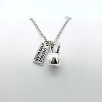 Kettlebell I Choose Strength Silver Necklace