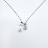 Dumbbell Me Vs Me Silver Necklace