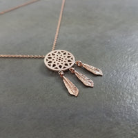 Dream Catcher Rose Gold Necklace