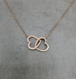 Heart Double Rose Gold Necklace