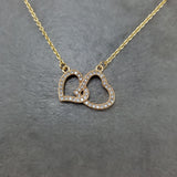 Heart Double Gold CZ Necklace