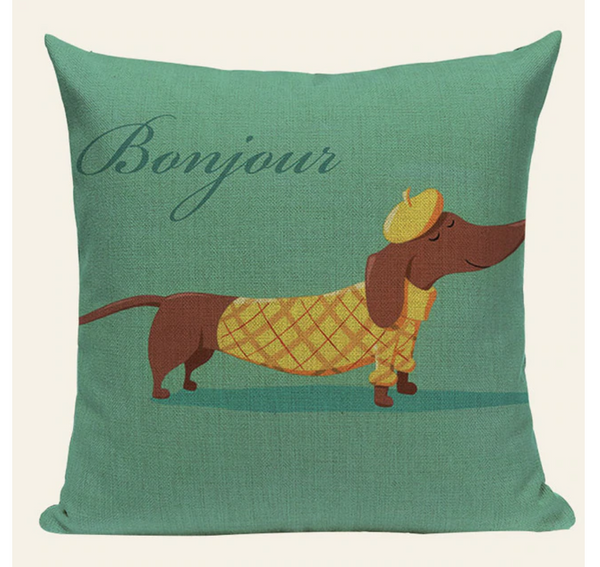Bonjour Dog Pillow Cover DOG11