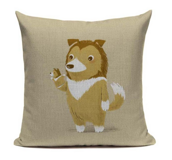 Collie Hand Puppet Pillow Cover DOG12