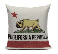 Puglifornia Republic Dog Pillow Cover DOG14