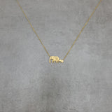 Elephant Baby and Mother 2 Gold Plated Necklace
