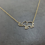 Elephant Outline Gold Necklace