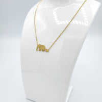 Elephant Baby and Mother 2 Gold Plated Necklace