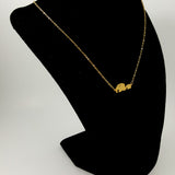 Elephant Baby and Mother Gold Necklace