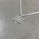 Flower Star Silver Necklace