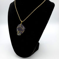 Fluorite Raw Stone Gold Necklace